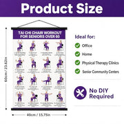 Tai Chi Chair Workout Chart, Chair Tai Chi for Seniors Poster, 16 x 24 Inch | Seated Tai Chi for Beginners: 16 Illustrated Chair Exercises for Balance, Flexibility and Mobility, Easy to Roll Up and Store