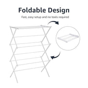 Amazon Basics Foldable Portable Clothes Drying Rack for Indoor Air Drying, Collapsible Design, 14.5" D x 29.5" W x 41.8" H, White
