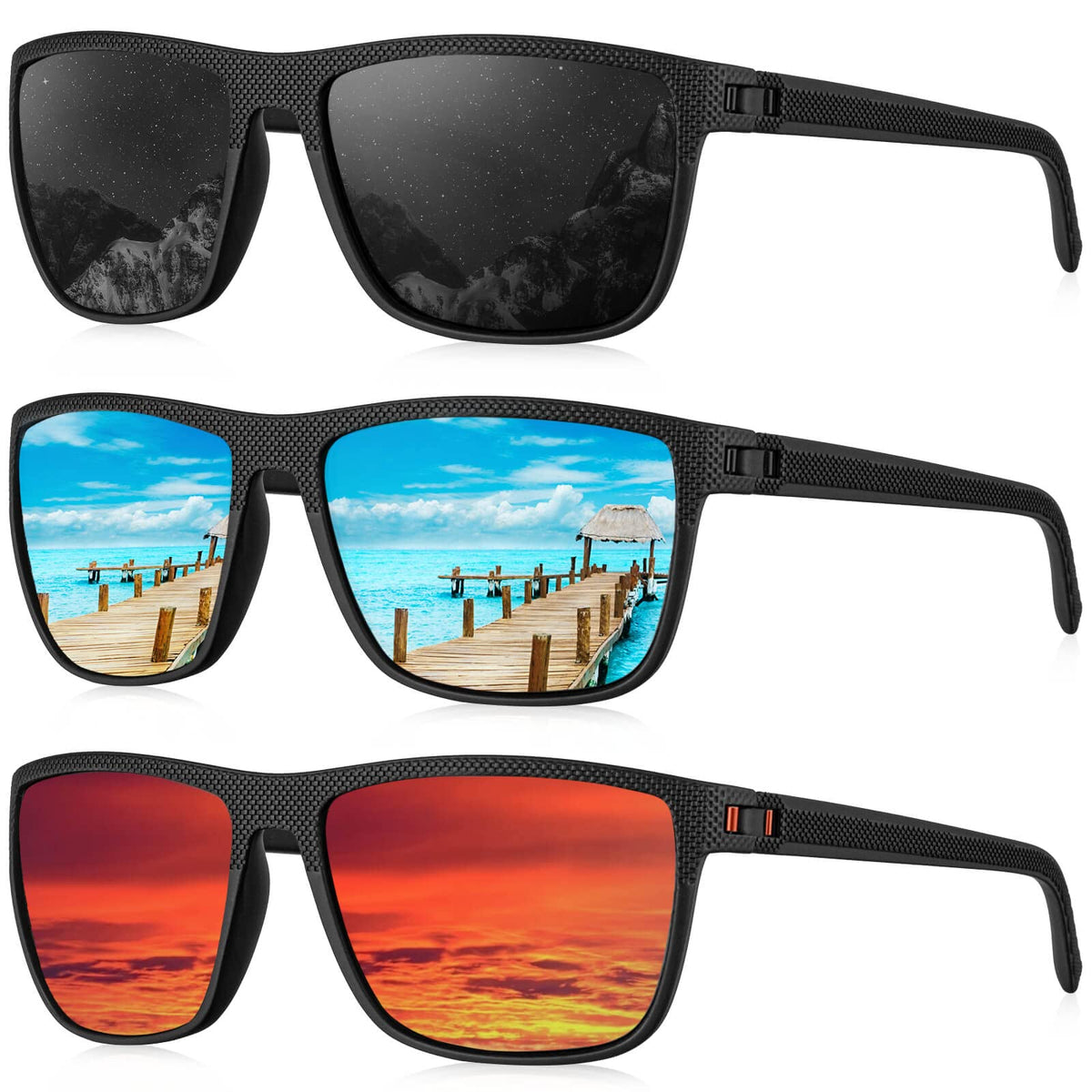 KALIYADI Polarized Sunglasses Men, Lightweight Mens Sunglasses Polarized UV Protection Driving Fishing Golf