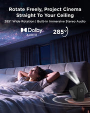 TCL C1 Smart Google TV Projector, WiFi and Bluetooth, 285° Rotating Gimbal | 1080P HDR10，Sealed Optical Engine, Auto Focus & Keystone, 4K Support, Dolby Audio, Portable for Home/Outdoor Movies