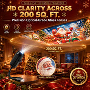 2027 New Plug and Play Hd Christmas Projector Indoor, 360°Adjustable Christmas Scene Projector Indoor, Holiday Projector for Bedroom, Gaming Room (10 Projection Films)
