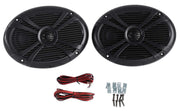 Rockville RMSTS69B 6" x 9" Black Waterproof Marine Boat Speakers, Pair | 1000W Peak/250W RMS, CEA Compliant, Swivel Tweeter, UV Treated, Stainless Steel Terminals, Includes Speaker Wire & Hardware