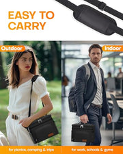 HOTOR Insulated Lunch Box Men Women Leak-Proof Cooler Lunch Bag 9L | 4 Pockets, Adjustable Strap, Ideal for Work, Picnic, Travel, Camping, Gift, Black