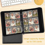 GERMUN 9 Pocket Trading Card Binder,720 Cards, 40 Pages,3 Ring,Double Sided Pockets PU Cover Zipper Collection Album Folder for Standard MTG, TCG, Sports Cards(Black)