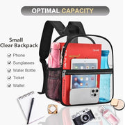 Clear Backpack for Stadium Events Sports Fan Backpack Stadium Bag 12x6x11 | Transparent Security Backpack,Heavy Duty PVC Small Clear Bag for Concerts, Sports,Work,School