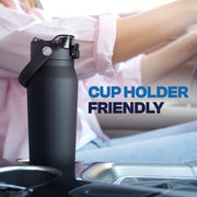 Frost Buddy 24oz Insulated Water Bottle - Straw & Chug Lid - Leak-Proof | Baseball Lifestyle Water Bottle Kids, Ice Cream Drip Baseball Water Bottle