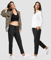 G Gradual Women's Pants with Deep Pockets 7/8 Stretch Ankle Sweatpants | Golf, Athletic, Travel, Lounge, Business Casual, Teacher, Drawstring Waist, Butter Soft 4-Way Stretch, Lightweight