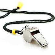 Hipat Whistle, 2 Pack Stainless Steel Sports Whistles with Lanyard, Loud Crisp Sound Whistles Great for Coaches, Referees, and Officials