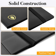 Heavy Duty Card Binder, Fabmaker 9 Pocket Trading Card Binder for 360 Cards | Sleek Side-Loading Card Album, Sturdy Card Collection Folder for Game Cards, Sport Cards, Black