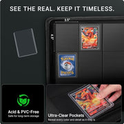 Foluck 9 Pocket Top Loader Binder Trading Card Binder Holds 252 Toploaders