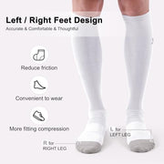 musesox Compression Socks for Women and Men,15-20 mmHg Support(3 Pairs) | Knee High,Graduated Compression,L/R Foot Labels,Breathable Fabric,Best for Flying/Nurses/Travel/Cycling/Pregnancy/Daily Wear