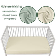 GUNTAIL Baby Crib Sheets for Boys Girls, 2 Pack Fitted Crib Sheet for Standard Crib and Toddler Mattress, Soft Microfiber Baby Sheet 52x28x8in (Brown & Green)