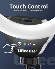 UBeesize 12" LED Ring Light with 62" Tripod Stand, Phone Holder & Remote | Dimmable Selfie Light for Video Recording, Live Streaming, TikTok, YouTube, Makeup, Compatible with iPhone & Android (Black)