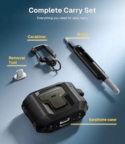 MOBOSI for AirPods Pro 3 Case 2025 with Drop-Proof Lock, Black | Cleaning Kit & Keychain, Compatible with MagSafe, Military-Grade Protection Hard Cover for iPods Pro 3rd Generation
