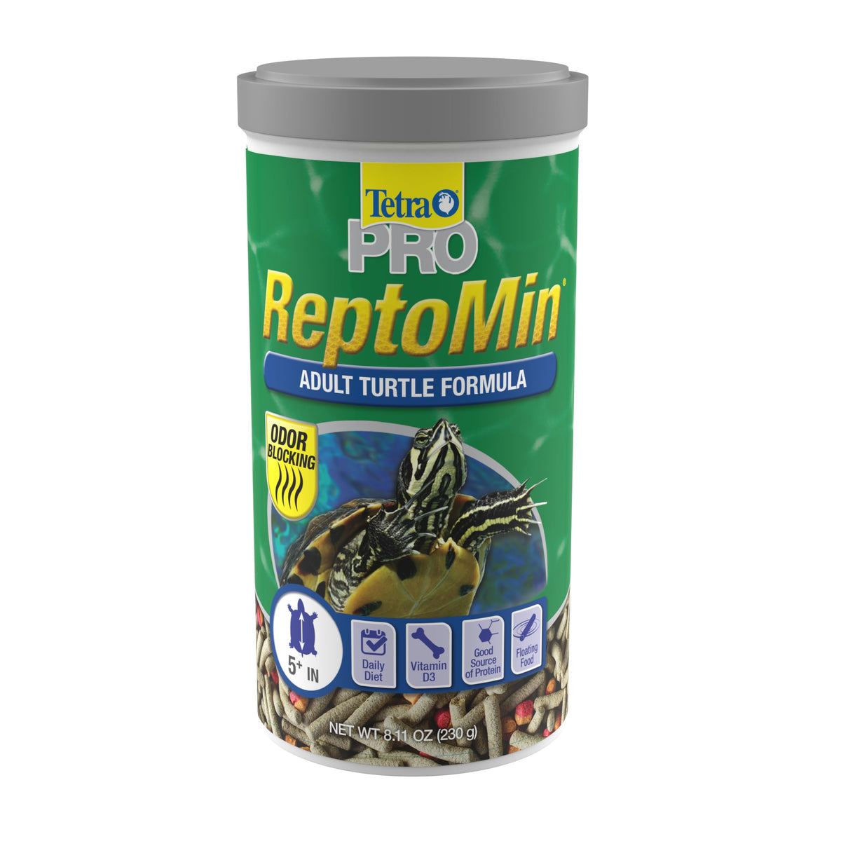 Tetra ReptoMin Pro Sticks Floating Food for Adult Aquatic Turtles, 8.11 oz | For Adult Aquatic Turtles 5" And Up, Good Source of Protein & Vitamin D3 For Healthy Immune System, Odor-Blocking Technology