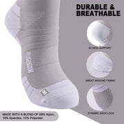 musesox Compression Socks for Women and Men,15-20 mmHg Support(3 Pairs) | Knee High,Graduated Compression,L/R Foot Labels,Breathable Fabric,Best for Flying/Nurses/Travel/Cycling/Pregnancy/Daily Wear