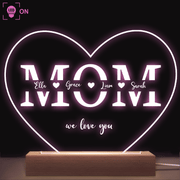 Mom We Love You - Acrylic Plaque Led Lamp - Personalized Gift for Mom - Mother's Day Gift