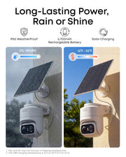 eufy Security eufyCam C37, Solar Cameras Wireless Outdoor,2K Resolution | 360° Pan & Tilt AI Tracking, Human/Pet/Vehicle Detection, Flexible Solar Panel, Color Night Vision, No Monthly Fee