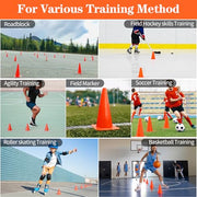 PXZBLG 12/24/50pcs Soccer Cones, 7" Plastic Traffic Cones | for Sports Training, Football, Soccer, Basketball, Coaching, Practice