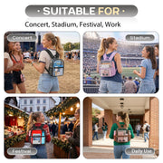 Clear Backpack for Stadium Events Sports Fan Backpack Stadium Bag 12x6x11 | Transparent Security Backpack,Heavy Duty PVC Small Clear Bag for Concerts, Sports,Work,School