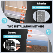 Hat Organizer for Baseball Cap 2Pack, Hold up to 20 Hat Adhensive for Wall | Hat Rack Hanger Display for Door Closet, Cap Organizer Storage Multilayer Adhesive or Screw Mount, Space-Saving Design-Black