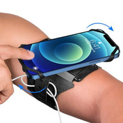 VUP Running Armband 360°Rotatable for iPhone 17/16/15/14/13/Pro Max/Pro/Mini/12/11/SE/Xs/XR/X/8/7/Plus, Fits All 4-6.7 Inch Smartphones, with Key Holder Phone Armband for Running Hiking Biking (Black)