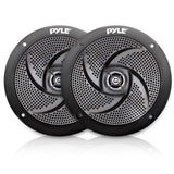 Low-Profile Waterproof Marine Speakers - 240W 6.5 Inch 2 Way 1 Pair Slim Style Waterproof and Weather Resistant Outdoor Audio Stereo Sound System, for Boat, Off-Road Vehicles - Pyle (Black)