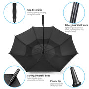 MRTLLOA Extra Large Golf Umbrella,54/62/68/72 Inch Automatic Open Umbrella | Double Canopy Vented Windproof, 210T Pongee Fabric Waterproof , Large Umbrellas for Rain Heavy Duty, Big Umbrella, Oversized