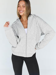 Trendy Queen Womens Oversized Zip Up Hoodies Y2K Fall Sweatshirts 2026 | Cute Fashion Lightweight Jacket with Pockets, Casual Fall Outfits, Cozy Winter Coats, Everyday Layering and Travel Clothes