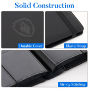 Premium 9 Pocket Card Binder for 540 Card, Fabmaker PU Trading Card Binder | Sturdy Card Collection Album, Side-Loading, Sleek Card Holder Folders for Game Cards & Sports Cards, Black