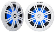 KICKER 51KM604WL KM 6.5" 4Ω LED Marine Coaxial Speakers - Pair