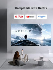 4000ANSI 4K Smart Projector with WiFi and Bluetooth, Auto Focus | Now with Netflix ,Auto Keystone, 360° Rotatable Stand, Ultra Low Noise, Outdoor Home Theater, HDMI, USB