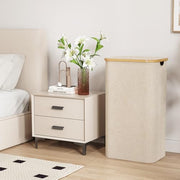 Lifewit 105L Large Laundry Basket with Lid, Removable Bags, Beige | Foldable Laundry Hamper with Bamboo Handles, Tall Laundry Bin, Dirty Clothes Hamper for Laundry Room, Bedroom, Bathroom, Dorm