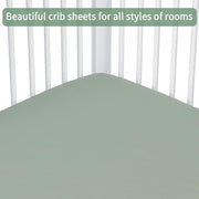 GUNTAIL Baby Crib Sheets for Boys Girls, 2 Pack Fitted Crib Sheet for Standard Crib and Toddler Mattress, Soft Microfiber Baby Sheet 52x28x8in (Brown & Green)