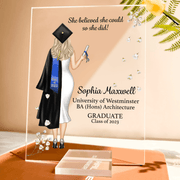 Graduation Gifts, Presents & Ideas For Her, Grad Ceremony, Commencement, Convocation, College & uni University, Personalized Custom Acrylic Plaque