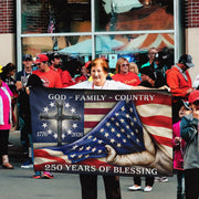 God Family Country 250 Years of Blessing Christian Patriotic - House Flag/Garden Flag