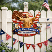 Personalized God Bless America – 250 Years of Freedom Family Wood Sign