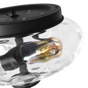 2-light Hammered Glass Flush Mount Ceiling Light