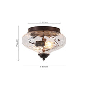 2-light Hammered Glass Flush Mount Ceiling Light
