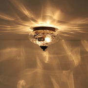 2-light Hammered Glass Flush Mount Ceiling Light