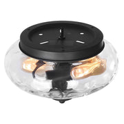 2-light Hammered Glass Flush Mount Ceiling Light
