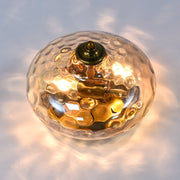 2-light Hammered Glass Flush Mount Ceiling Light