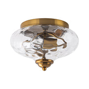 2-light Hammered Glass Flush Mount Ceiling Light
