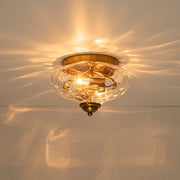 2-light Hammered Glass Flush Mount Ceiling Light