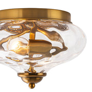 2-light Hammered Glass Flush Mount Ceiling Light