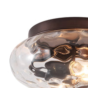 2-light Hammered Glass Flush Mount Ceiling Light