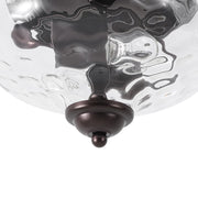 2-light Hammered Glass Flush Mount Ceiling Light
