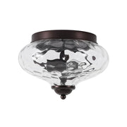 2-light Hammered Glass Flush Mount Ceiling Light