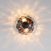 2-light Hammered Glass Flush Mount Ceiling Light