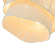 3-Tier Beige Woven Thread Drum Pendant Light